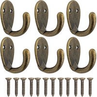 6PCS Coat Hooks Wall Mounted Single Prong Robe Hook for Hanging Towel Hooks for Bags, Hat, Cap, Scarf, Cup (Black Bronze)