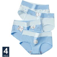 Taille haute 4 pièces/ensemble coton femmes culottes corps sous-vêtements amincissants mode impression filles slips Sexy respirant femme Lingerie