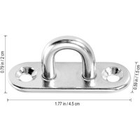 Hook Eye 2-Pack Plate Heavy Oblong Duty Steel Stainless Pad Mount Wall U Boat Ceiling Hanger Ring Garage Hammock D Design Shape