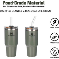 Stanley 203040OZ Insulated Stainless Steel Glass Straw Replacement for Thermal Cup Eco-Friendly And Durable