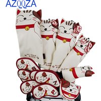 Golf Headcovers 1 3 5 UT Golf Driver/Fairway Wood/Hybrid/Iron/Mallet Putter/Blade Putter Lucky Cat Cartoon Head Cover