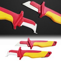Insulated Knives Electricians Wire Stripper Cable Stripping Snips Straight-Blade Rubber Handle-Peeling Hand-Tool