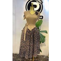 Miyake Pleated Summer Short-sleeved Temperament Thin V-neck Dress Short-sleeved Loose Leopard Print Dresses Women's 2025 New