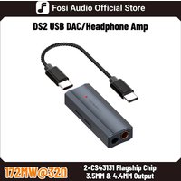 Fosi Audio DS2 Mini Audio USB DAC Dongle Wzmacniacz słuchawkowy Dekoder DSD Wsparcie wzmacniacza 32bit/384kHz z zbalansowanym 3,5MM i 4,4MM