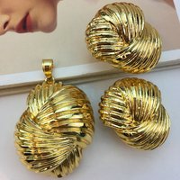 2024 Big Huge Pendant Sets Bold Earrings Brazilian Jewelry for Women Bride Party FHK17479