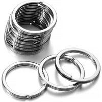 10/20Pcs 15-35mm Stainless Steel Keychain Ring Split Ring Keyfob Key Holder Rings for DIY Key Ring Jewelry Making Accessories