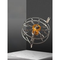 Stainless Steel Double Bearing Fishing Reel with Brake All Metal Hand Dial Front Knock Wheel Durable for Corn Maize Rod