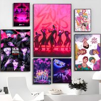 Kpop S-Saja Boys cool Self-adhesive Art Poster Whitepaper Prints Posters Artwork Aesthetic Art Wall Painting