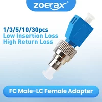 ZoeRax FC UPC Male to LC UPC Female Hybrid Fiber Adapter Single Mode Optical Connector for FTTH VFL Red
