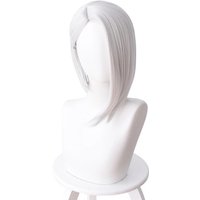Overwatch Ash Ashe Cosplay Wig Silver White Irregular Short Straight Heat Resistant Synthetic Hair OW Cosplay Costume Party Wig