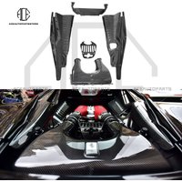 5 PCS Dry Carbon Fiber Engine Compartment Covers And Underscreen Shield For Ferrari 458 Italia And Speciale