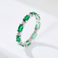 Dainty Green Crystal Promise Ring with White Zirconia Vintage Statement Jewelry for Women Meaningful Wedding Anniversary Gifts
