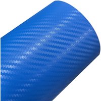 Premium 3D Electric Blue Carbon Fiber Vinyl Wrap Roll with Air Release DIY Self Adhesive Sticker Decal Car Wrapping Foil