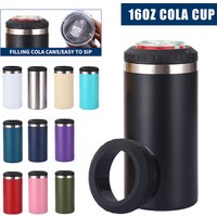 1 Multifunctional Cold-Keeping Can, 16oz Cold-Keeping Can, Double-Lid Insulated Cup, Simple Car Cup, Straight-Sided Cup, Outdoor Sports Cup, Beer Bottle Can, Cold-Keeping Can