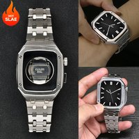 Luxury Stainless Steel Mod Kit for Apple Watch 11 10 9 8 7 46MM 44/45mm Metal Bezel Frame for iWatch 6 5 4 3 SE 40/41mm Band Set