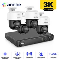 ANNKE 3K Surveillance System Smart Dual Light Network Dome Camera 12MP 8Ch PoE Support Human Detection Auto-Tracking