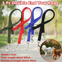 Double Ended Tow Rope Nylon Leashes Pet Dog Lead with Clip for Two Dogs Walking Duplex Leash Splitter Companion