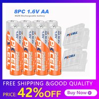 8PC PKCELL AA Ni-Zn Battery 2500mWh 1.6V Nickel-Zinc AA Rechargeable Batteries Baterias For Flashlight toys camera Cosmetology