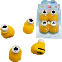 4 Pack Mini Craft Punch Set, 4 Assorted Unique Patterns Hole Punchers, Decorative Shape Punch for Scrapbooking, Card Making, DIY