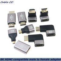 8K Micro Mini HDMI - compatible with 2.1 Connector Adapter 270 90 Degree Male to Female for HDTV PS4 PS5 Laptop 4K HDMI Extender