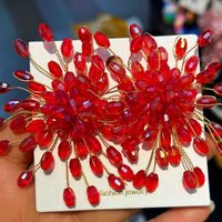 Exaggerated Crystal Beaded Earrings Sparkling Star Shape Snowflake Earrings Handcrafted Bridal Jewelry Ear Accessory Party Wear