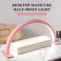 New Moon Nail Work Lamp - Beauty Work Desk Lamp, Three-color USB Power Supply-Black/White/Pink, Suitable for Nail Art, Eyelash