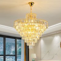 Luxury French Gold Crystal Chandeliers Home Lighting for Living Room Ceiling Pendant Lights Lustre Dining Table Light Fixtures