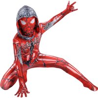 Kids Gwen Stacy Spider Gwen Superhero Costume Halloween Cosplay Outfit for Boys Girls Party Performance Mesh Hooded Roleplay