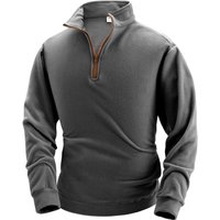 Quality thickened fleece men's long sleeved zipper collar pullover sweater men's sportswear soft shell men's jacket