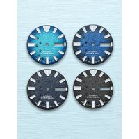 28.5mm S Logo 3D Footprint Dial Suitable for NH36/4R36 Movement Green Luminous Dual Calendar Watches Modified Accessories