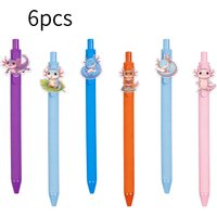 6pcs Salamander-themed Ballpoint Pens Back-to-School Season Efficient Office Writing Pens Student Writing Gift Pens