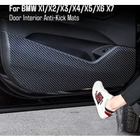 4Pcs Leather Car Door Anti Kick Pads Protection Film Trim Sticker Accessories For BMW X1 X2 X3 X4 X5 X6 X7