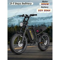 AliExpress NONE BLUVALL SU8 Adult All-Terrain Mountain Ebike 1200W 52V 20Ah Off-Road Electric Bicycle 20*4.0 Inch Fat Tire Travel Electric Bike