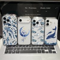 Cute Whale Pattern Shockproof Case For Xiaomi 15T Pro POCO X7 Pro F7 X6 X5 M7 M3 X3 NFC X4 GT M4 F5 11 Lite 5G NE Clear Covers