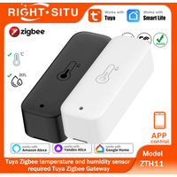 Tuya Waterproof Zigbee Temperature Sensor Humidity Sensor Hygrometer Thermometer IP65 Outdoor Work With Yandex Alexa