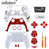 Housing Kit For PS5 Controller BDM-010/020/030/040/050 Front Back Cover Touchpad Metal Joystick Crystal/Electroplating Button