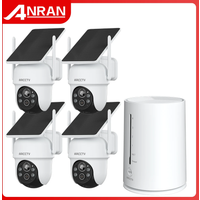 ANRAN 2K Solar Battery Camera Kit ARCCTV Outdoor Wireless PTZ Surveillance Security Camera Set Humanoid Detection Siren Alarm
