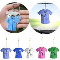 Car Pendant Hanging Decoration Flat Doctor Nurse Uniform Pendant Creative Key Ring Home Birthday Gift Car Interior Accessories