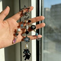 Coraline theme keychain, a handmade Y2K style bag hanger, you can choose the keychain style