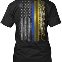 Thin Blue Line Sheriff Flag Size Premium T Shirt M 2XL