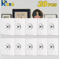 10/20 Pack Strong Adhesive Hooks Picture Frame Poster No Drilling Hooks Waterproof Kitchen Bathroom Accessories Screw Hooks