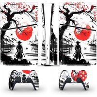 Japanese Landscape Ink Painting PS5 Slim Disc Digital Skin Sticker Decal for Console Controllers PS5 Pro Disk Sticker Vinyl