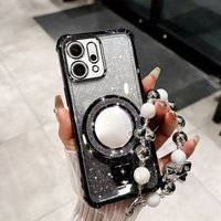Shockproof Plating Mirror Magnetic Bracket Bracelet Case for OPPO FInd X9 Pro X5 Lite X8 Reno 10 9 8 7 6 5 Reno5 Lite Pro Cover