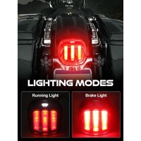Motorcycle LED Light Smoke Tail Light 12v License Plate Rear Lamp For Harley Dyna Super Wide Glide Stop Running Lamp