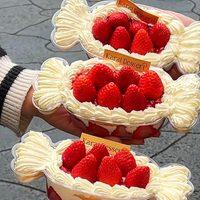 Cisas Stberry Fruit Cake Decoration Paaging Box Dert Handheld Vacuum Formed Candy aped Dert Box Holiday Supp...
