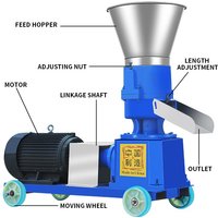 125/150 New Model Feed Food Pellet Making Machine Household Mill Multi-function Animal Granulator 80kg/H-100kg/H 220V /380V 4KW