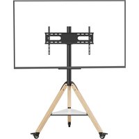 unho Corner tv Stand for 40 -75 Inch LCD LED Flat Tripod Wood Floor TV Mount Stand with Wheels Max VESA600x400mm up to 88lbs