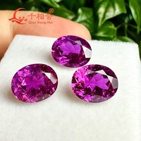 Lab-Created Oval Rose Purple Sapphire Loose Gemstone with Minor Cracks And Inclusions Corundum Loose Stone AGL Certificate