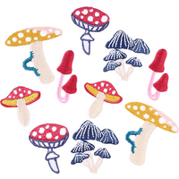 10pcs Cartoon Mushroom Patches Sewing Clothing Repair Appliques DIY Embroidery Bakpack Shoes Hats Decoration Logo