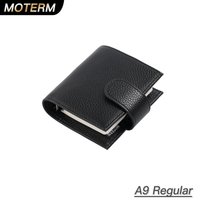 Moterm Regular A9 Size Rings Planner Pebbled Grain Cowhide 3-hole Mini Rings Notebook with 19MM Rings Organizer Journey Diary